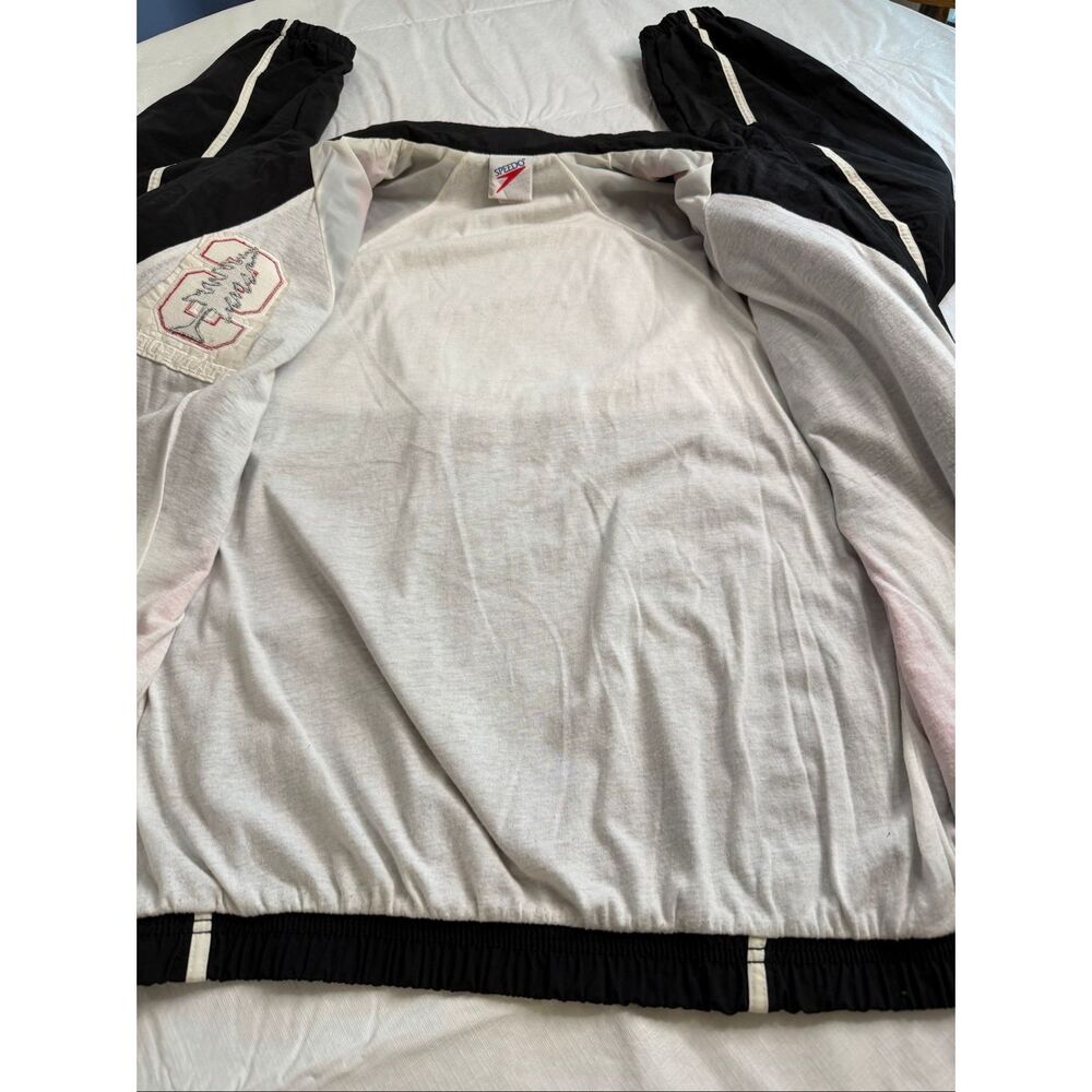 Speedo Stanford Cardinal Vintage Red Black Full Zip Windbreaker Jacket Size XL - Picture 9 of 13